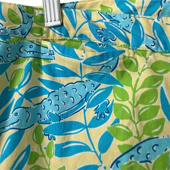 💚Lilly Pulitzer Women’s Crop Pants Mimosa Everglades Alligator Green/Blu… - Picture 4 of 11